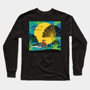 Exotic bird in surrealistic landscape, dreams are possible Long Sleeve T-Shirt